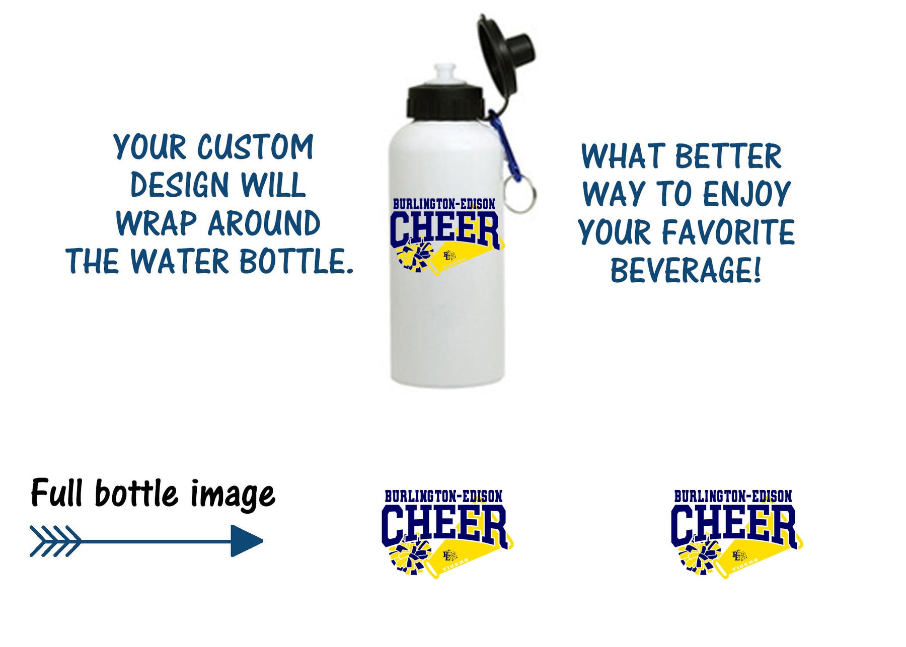 Burlington Edison Cheer Design 2 Water Bottle