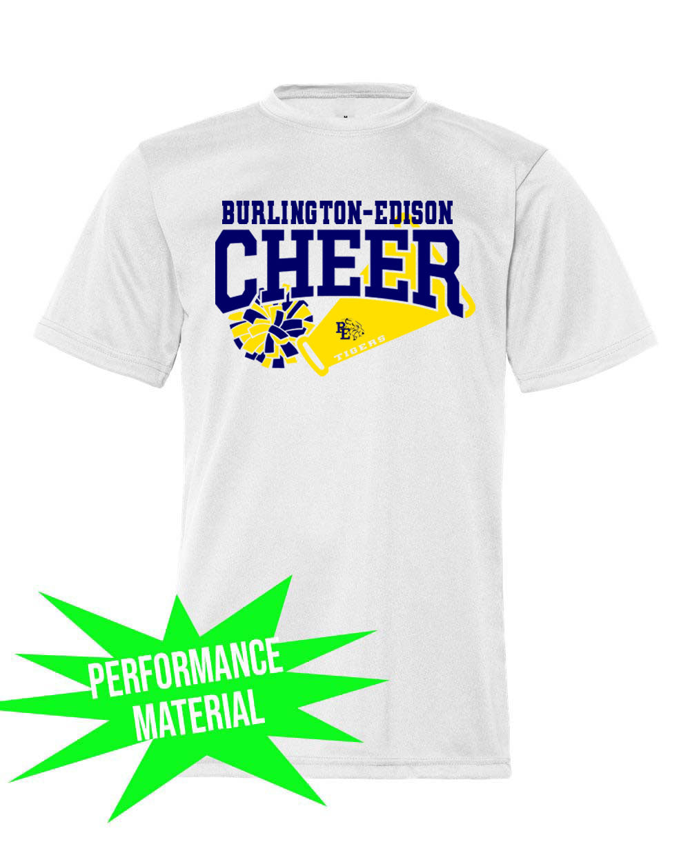 Burlington Edison Cheer Performance Material T-Shirt Design 2