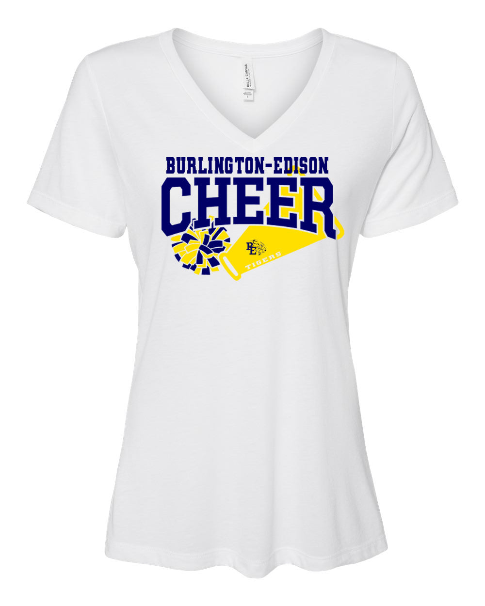 Burlington Edison Cheer V-Neck T-Shirt Design 2