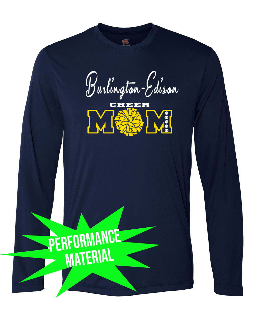 Burlington Edison Cheer Performance Material Long Sleeve Shirt Design 5