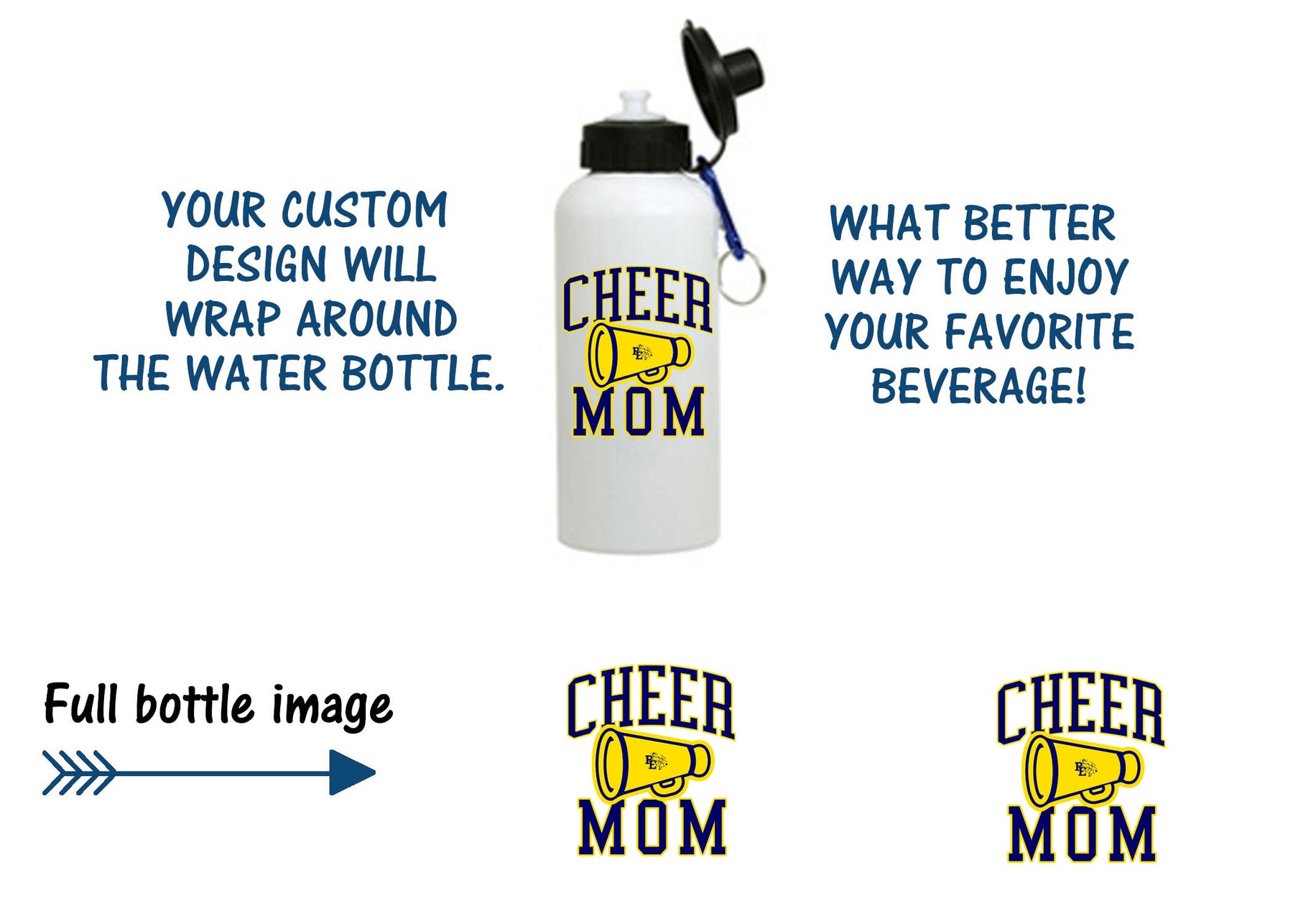 Burlington Edison Cheer Design 6 Water Bottle