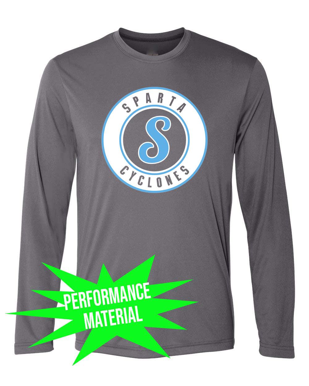 Sparta Cyclones Performance Material Long Sleeve Shirt Design 3