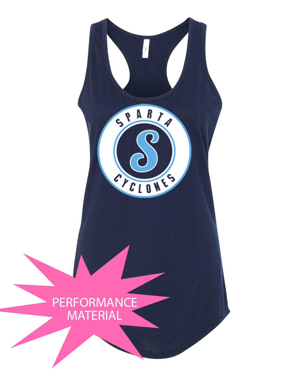 Sparta Cyclones Performance Racerback Tank Top Design 3