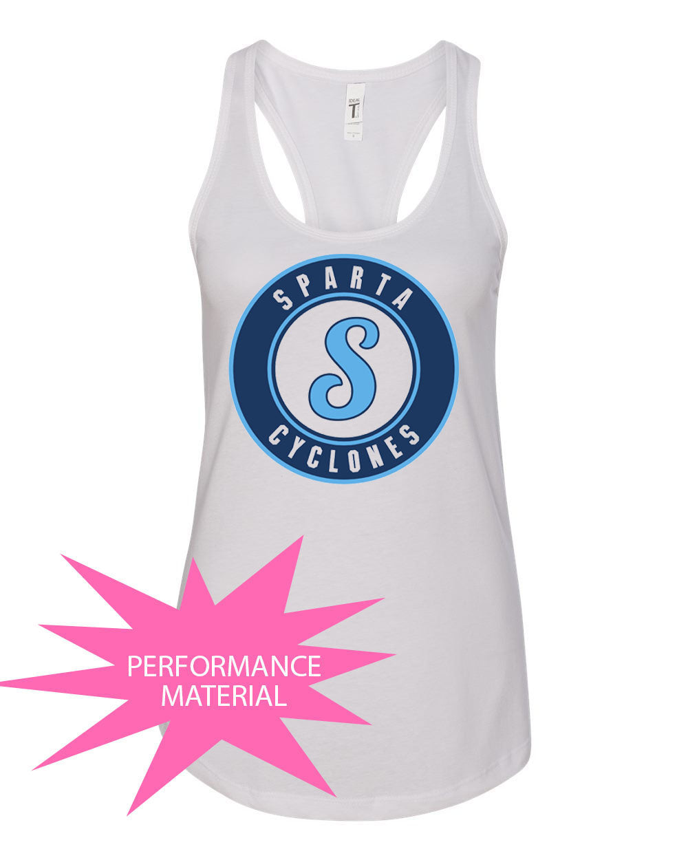 Sparta Cyclones Performance Racerback Tank Top Design 3