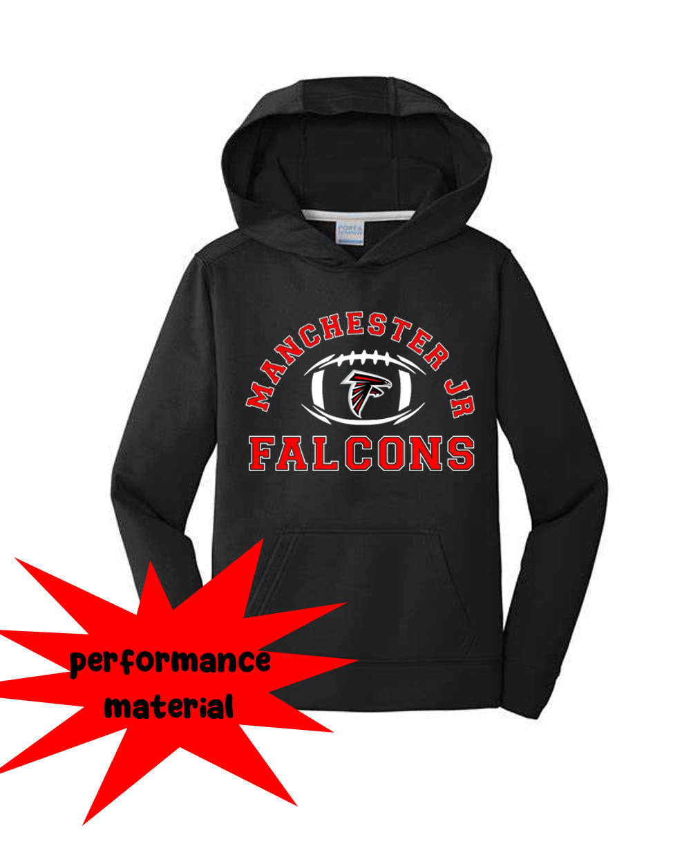 Falcons Football Performance Hooded Sweatshirt Design 1