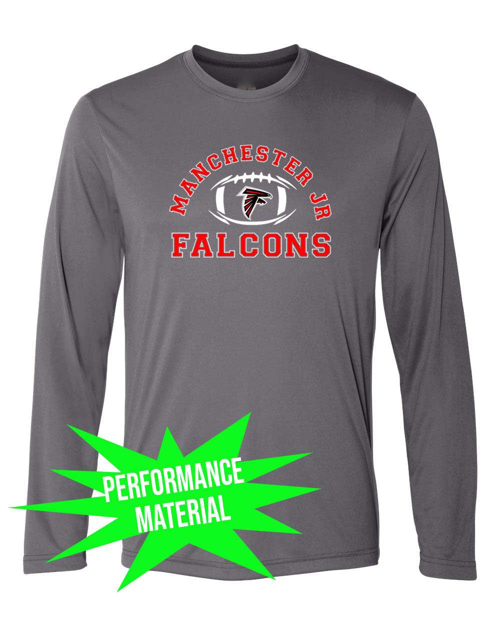 Falcons Football Performance Material Long Sleeve Shirt Design 1