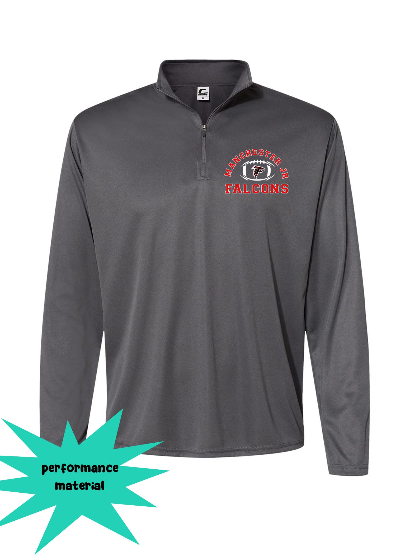Falcons Football Quarter Zip Long Sleeve Design 1