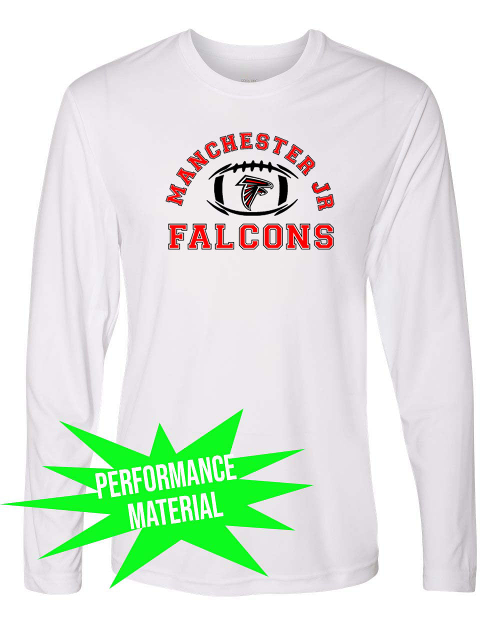 Falcons Football Performance Material Long Sleeve Shirt Design 1