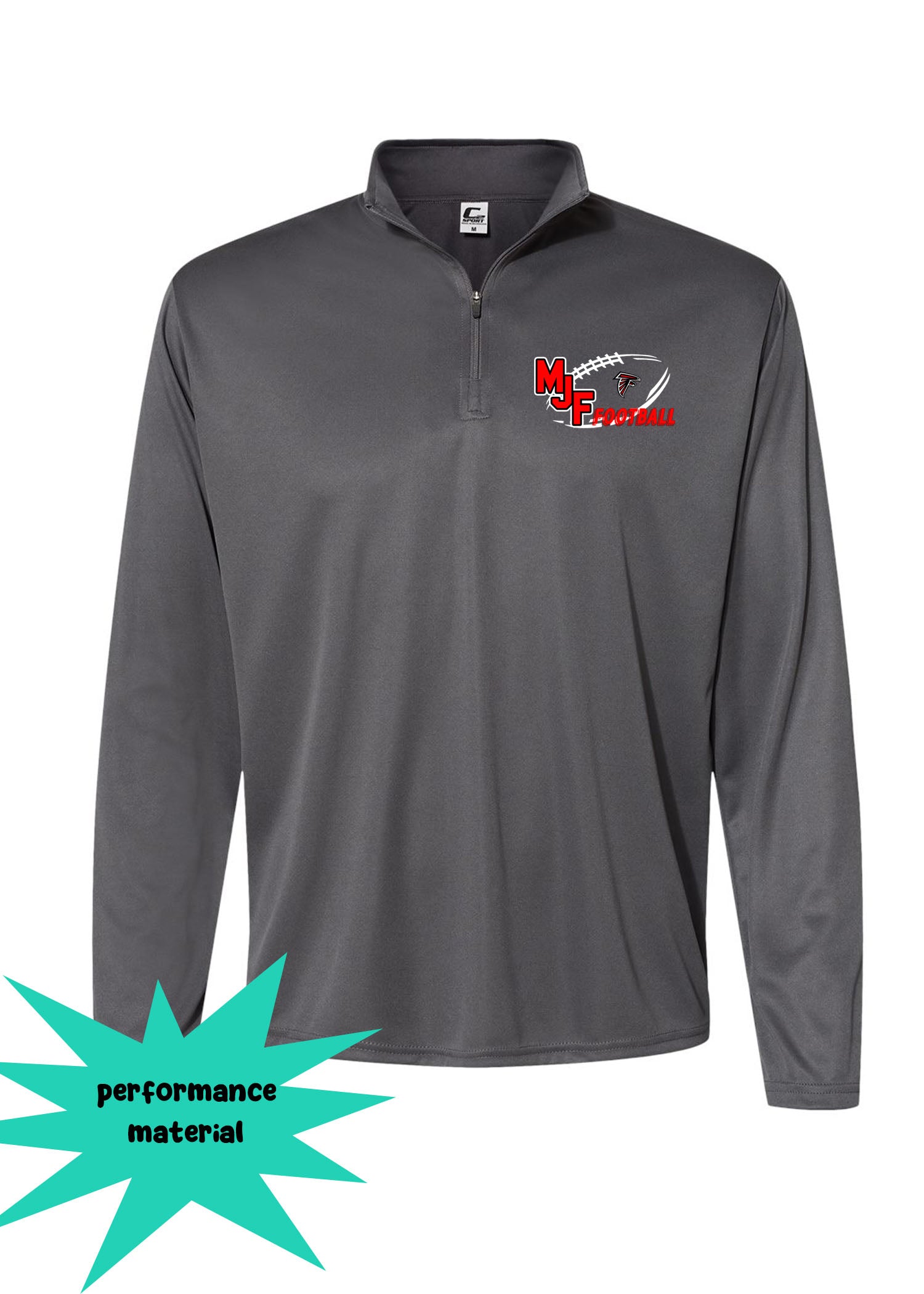 Falcons Football Quarter Zip Long Sleeve Design 2
