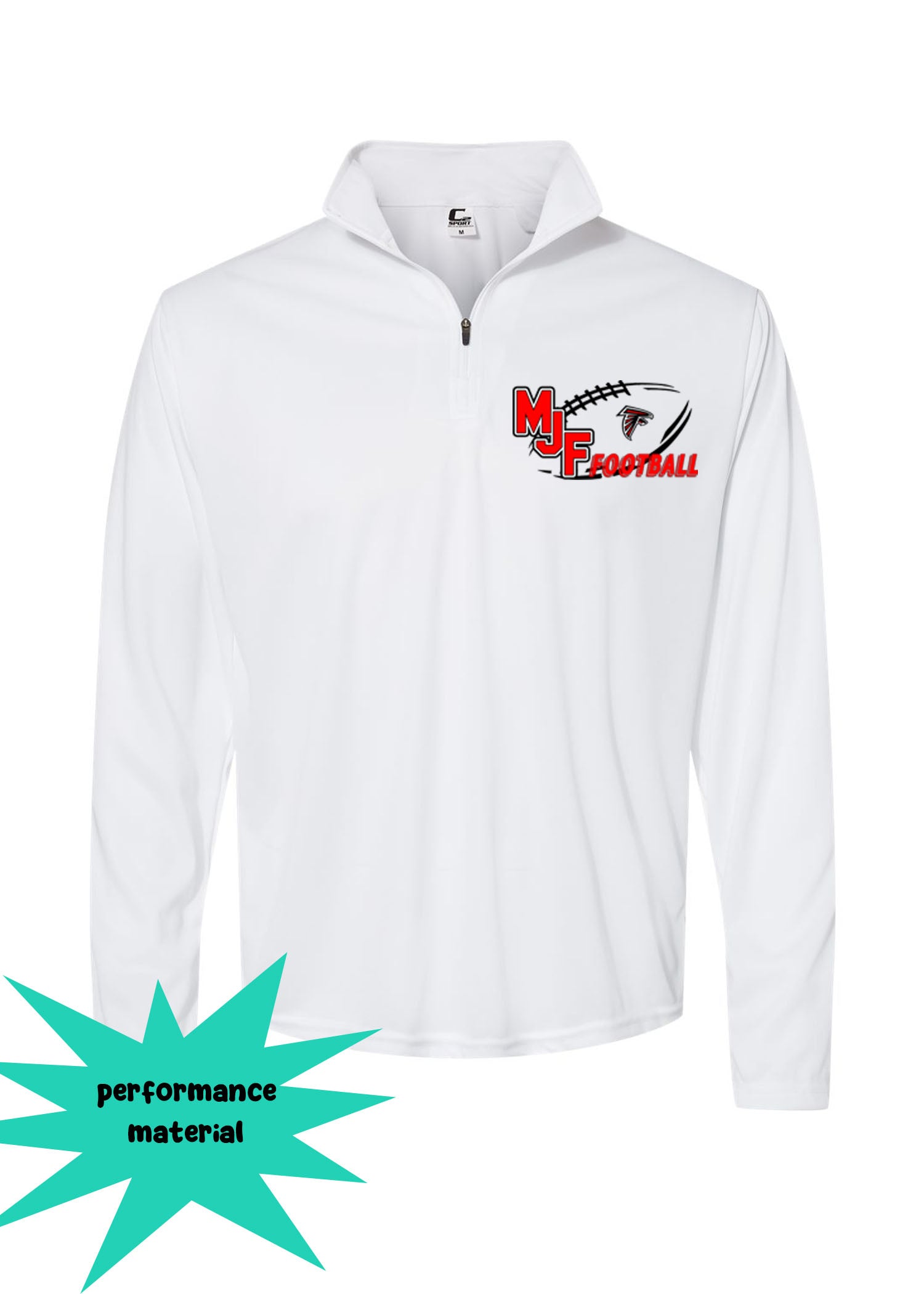 Falcons Football Quarter Zip Long Sleeve Design 2