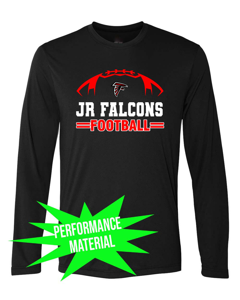 Falcons Football Performance Material Long Sleeve Shirt Design 3