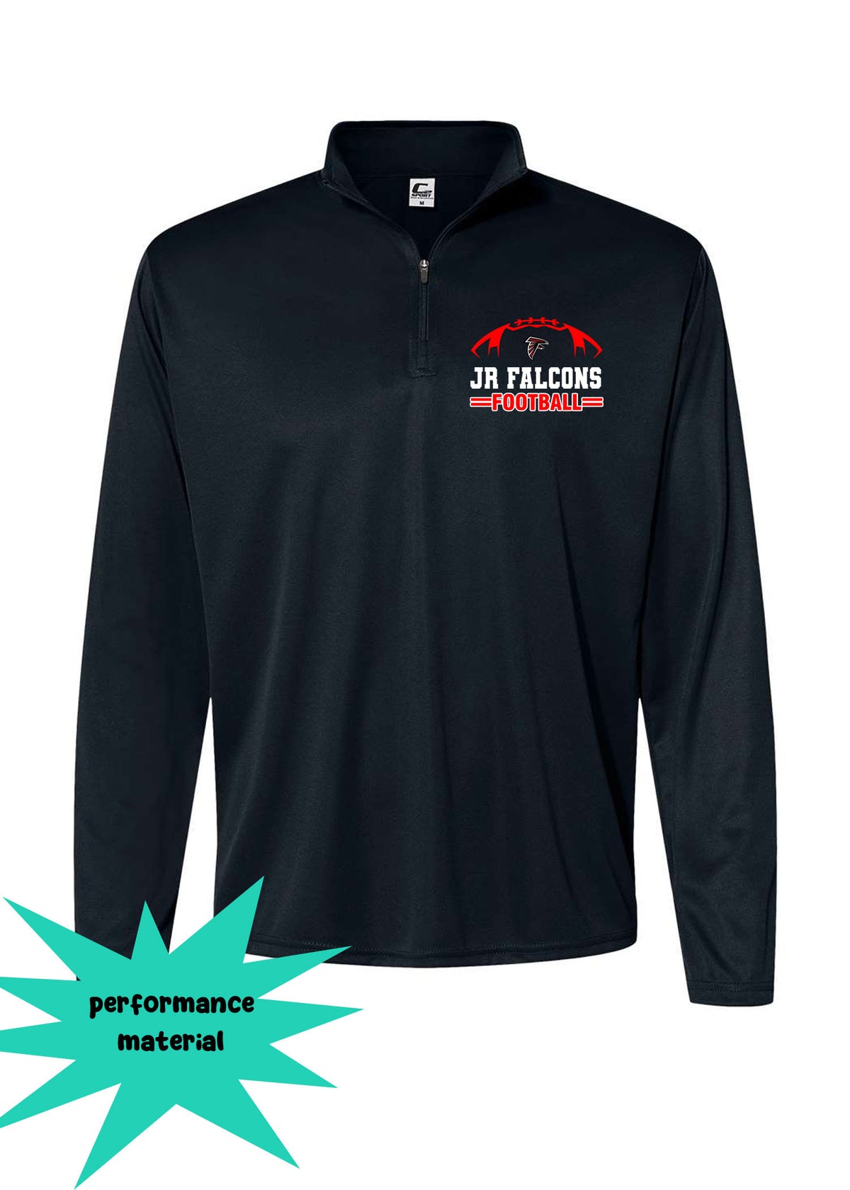 Falcons Football Quarter Zip Long Sleeve Design 3