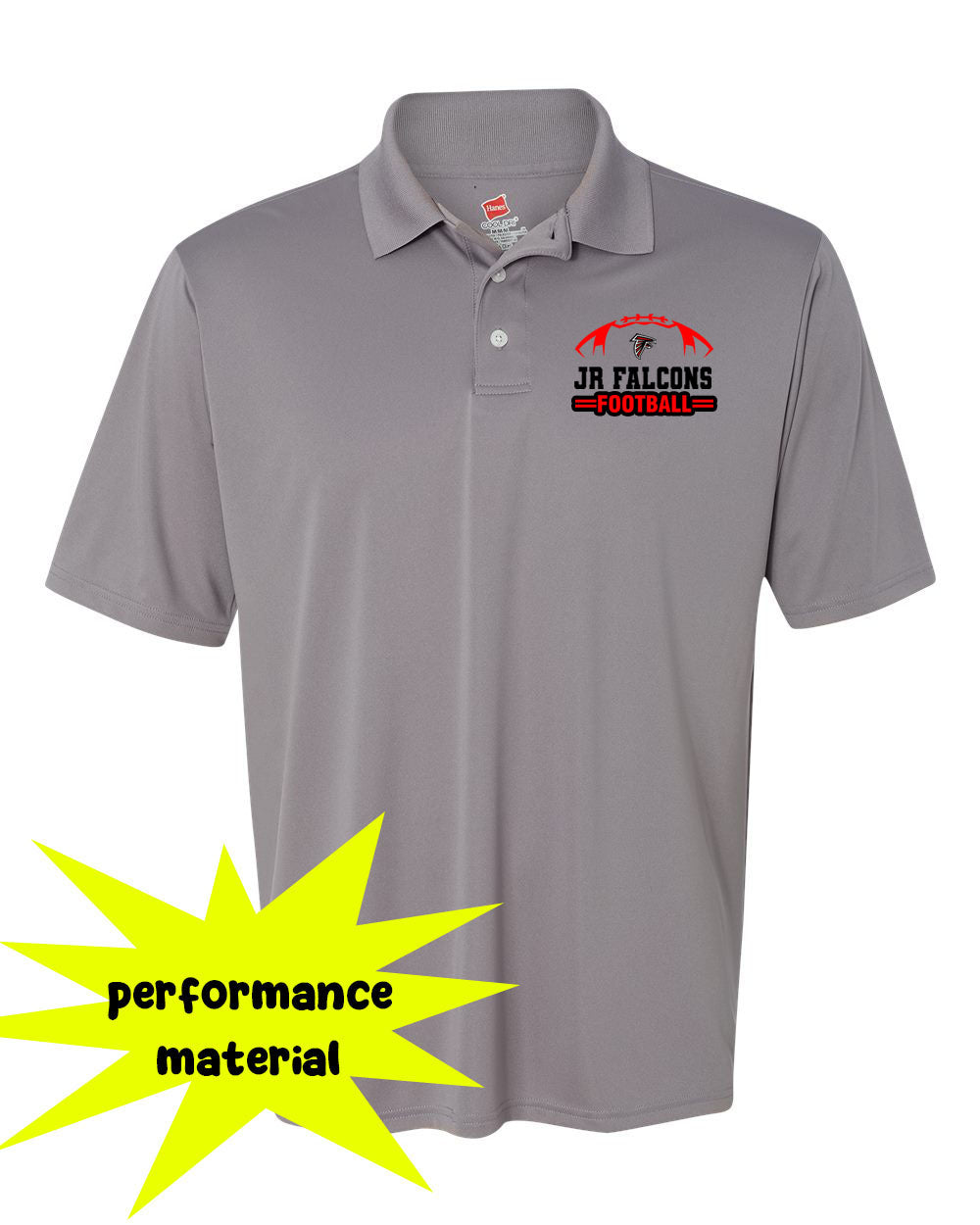 Falcons Football Performance Material Polo T-Shirt Design 3