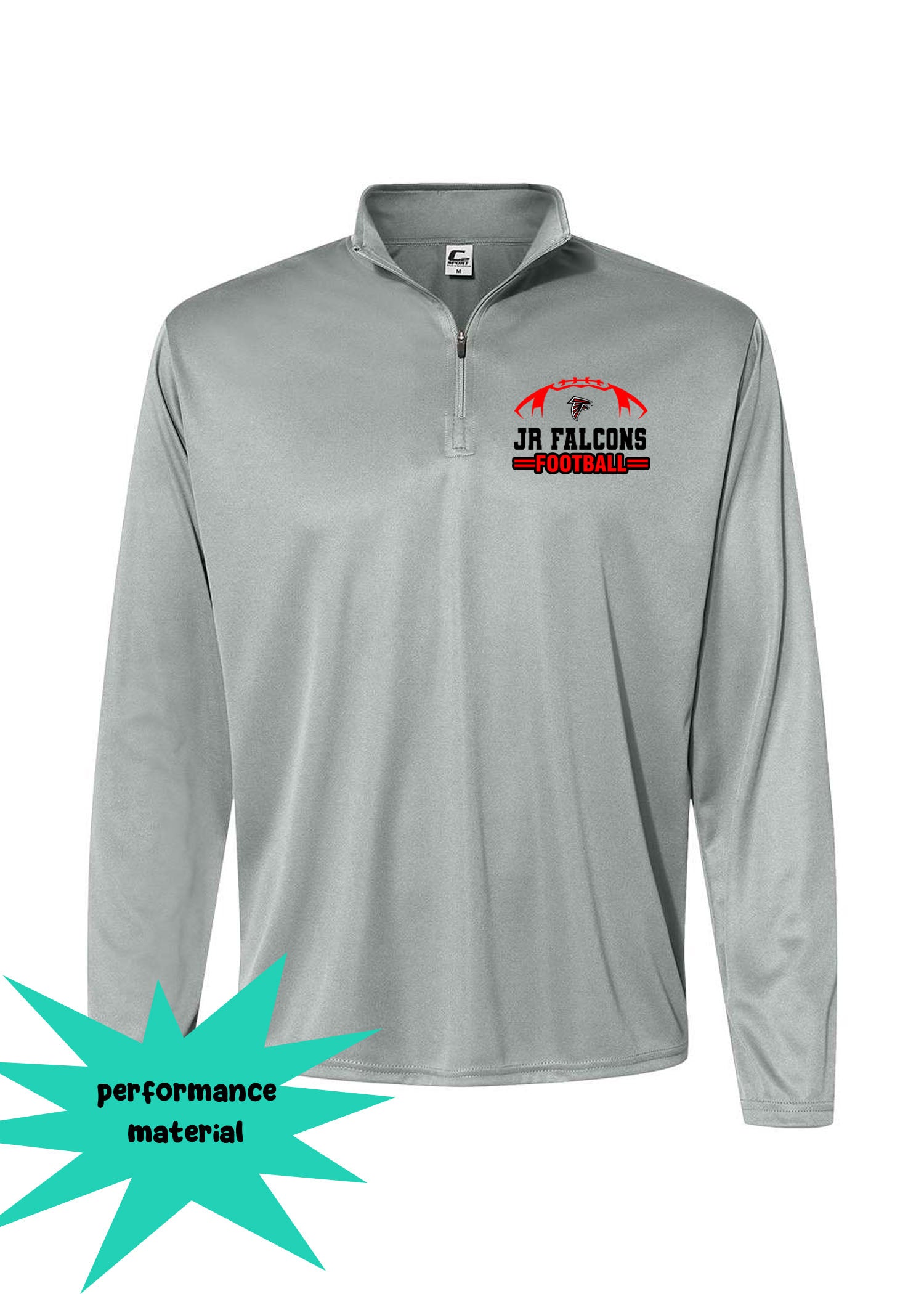 Falcons Football Quarter Zip Long Sleeve Design 3