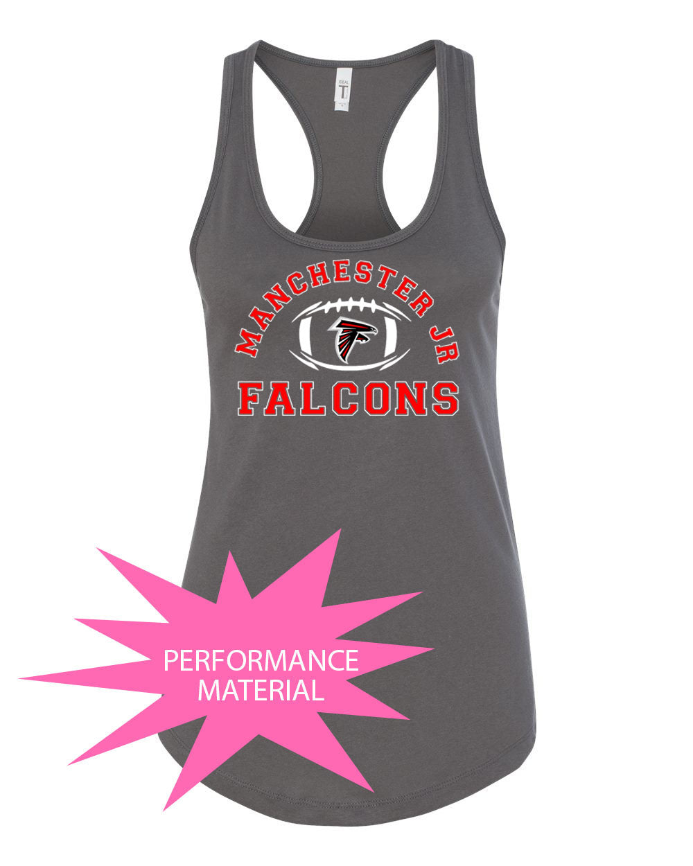Falcons Football Performance Racerback Tank Top Design 1