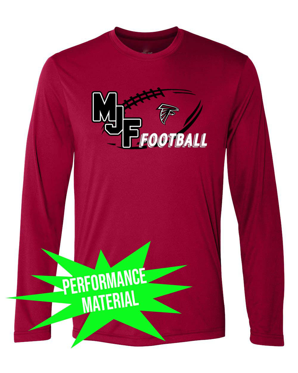 Falcons Football Performance Material Long Sleeve Shirt Design 2