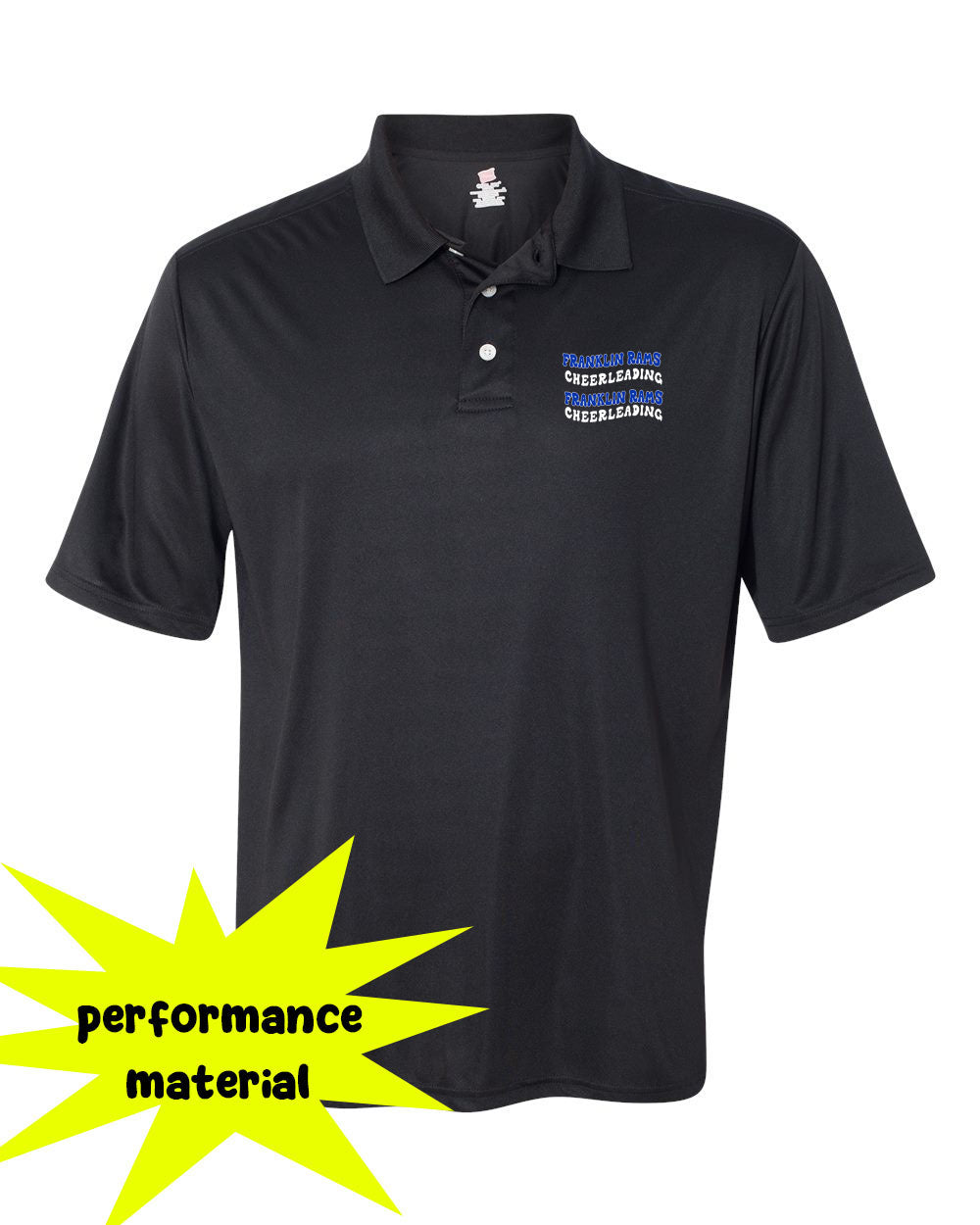 Franklin Cheer Performance Material Polo T-Shirt Design 1