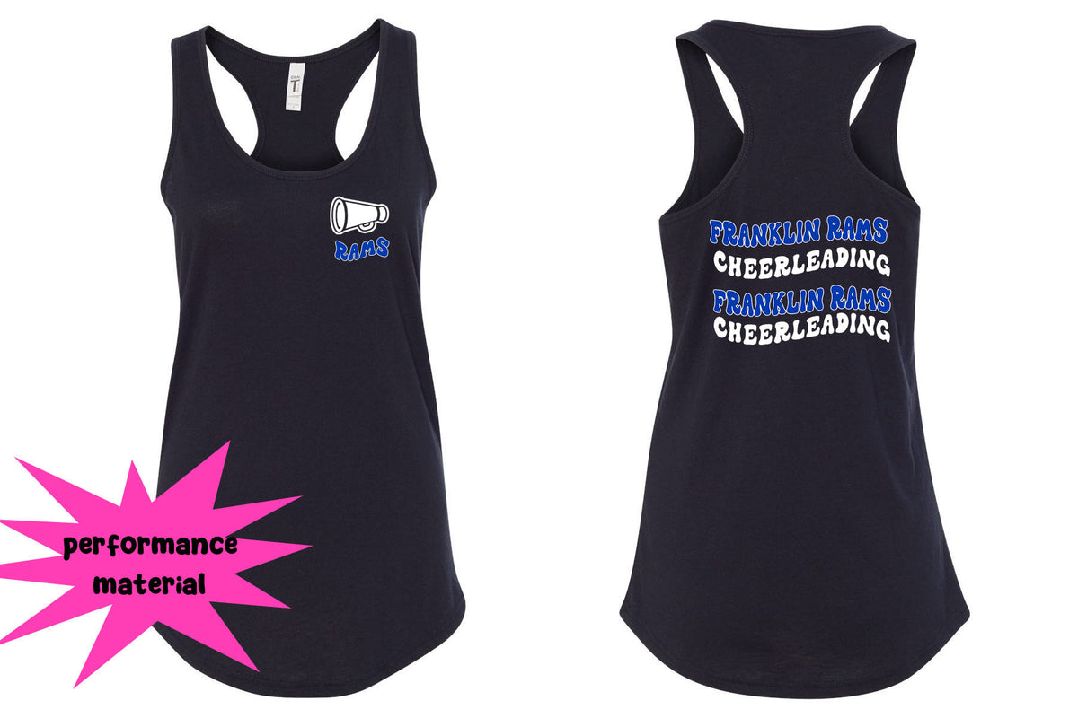 Franklin Cheer Performance Racerback Tank Top Design 1