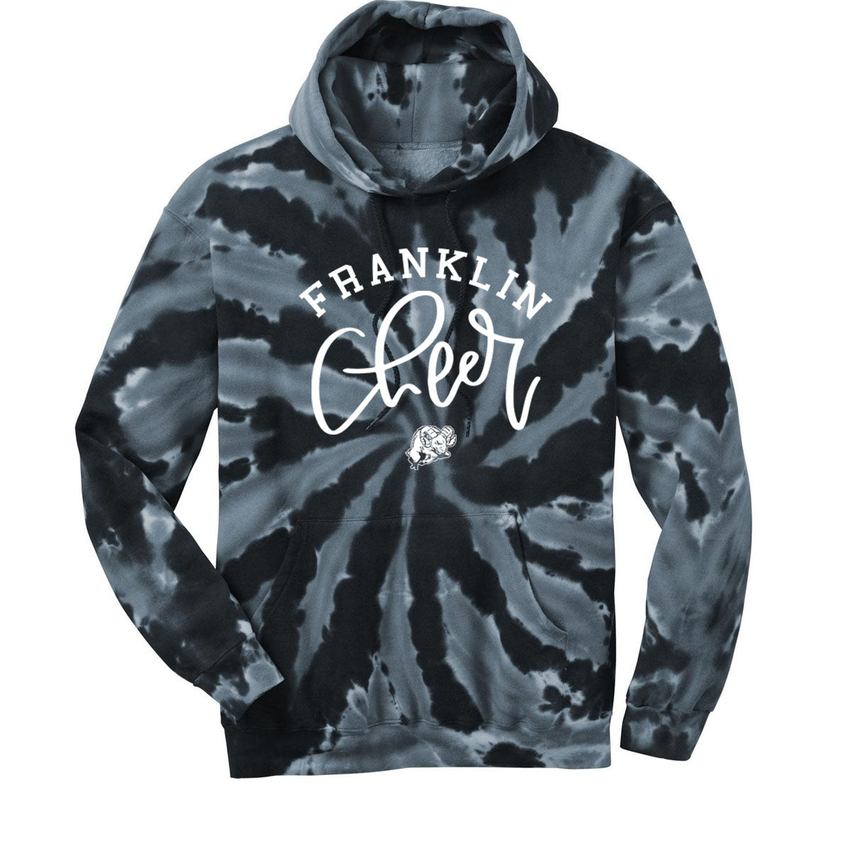 Franklin Cheer Tie-Dye Hooded Sweatshirt Design 3