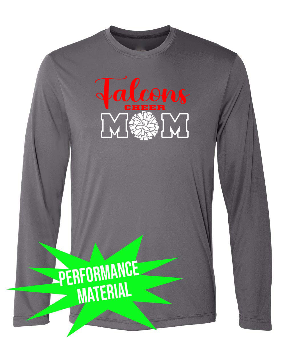 Falcons Cheer Performance Material Long Sleeve Shirt Design 1