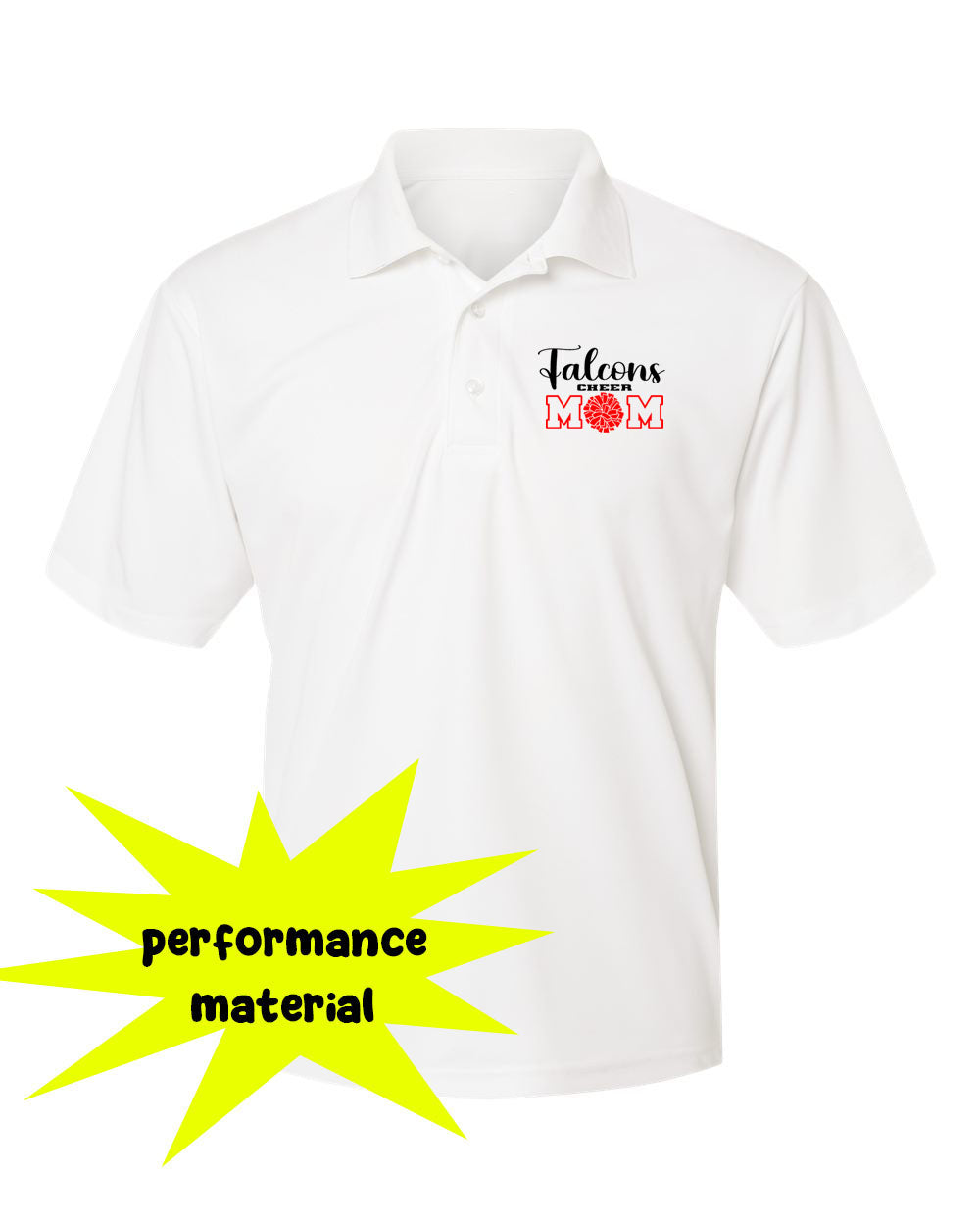 Falcons Cheer Performance Material Polo T-Shirt Design 1