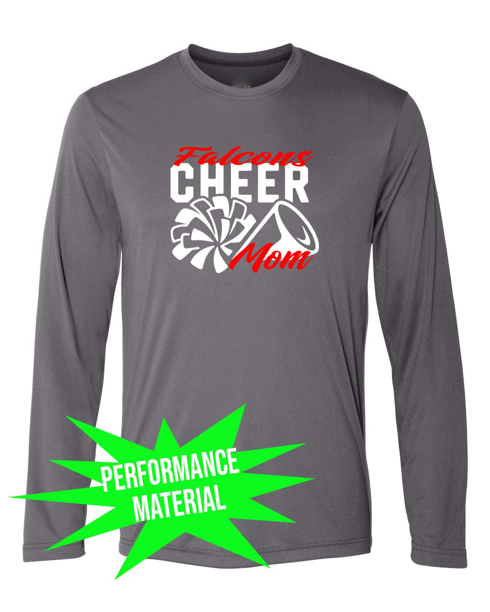 Falcons Cheer Performance Material Long Sleeve Shirt Design 3