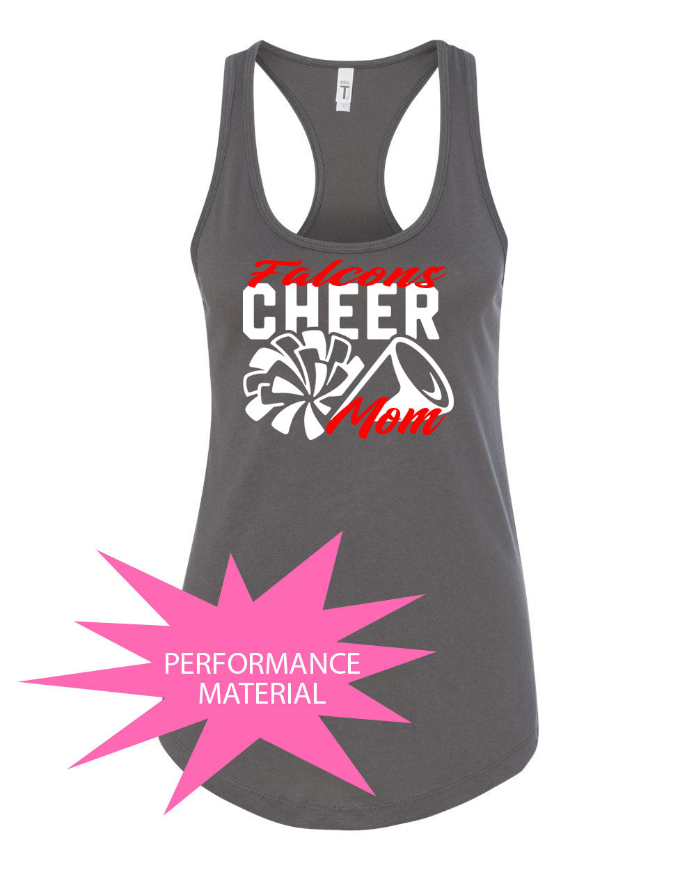 Falcons Cheer Performance Racerback Tank Top Design 3