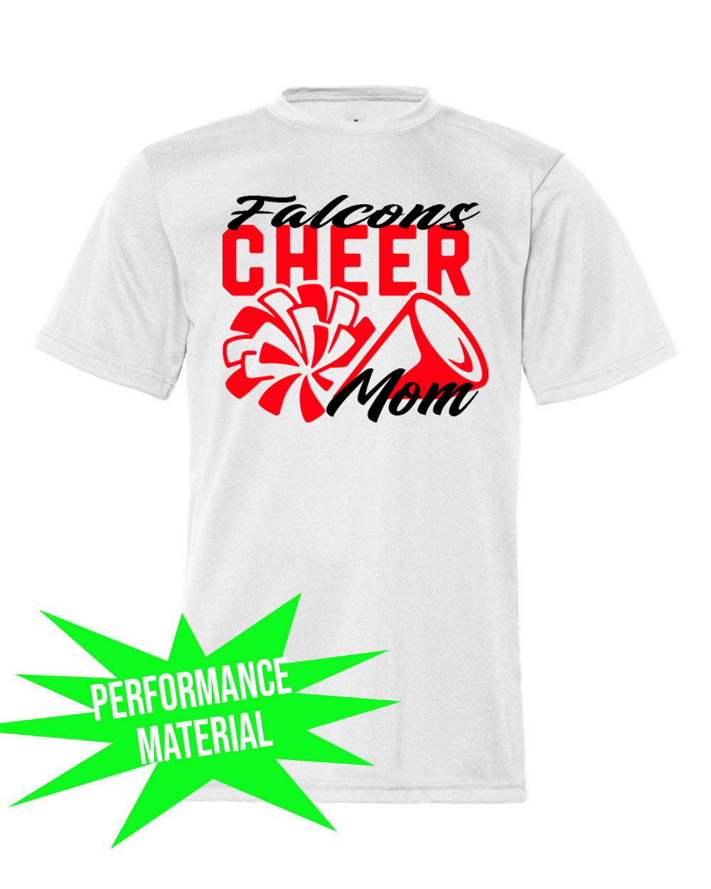 Falcons Cheer Performance Material T-Shirt Design 3