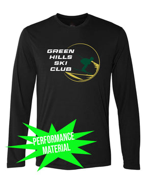 Green Hills Ski Club Performance Material Long Sleeve Shirt Design 1