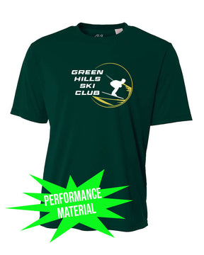 Green Hills Ski Club Performance Material T-Shirt Design 1