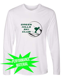 Green Hills Ski Club Performance Material Long Sleeve Shirt Design 1