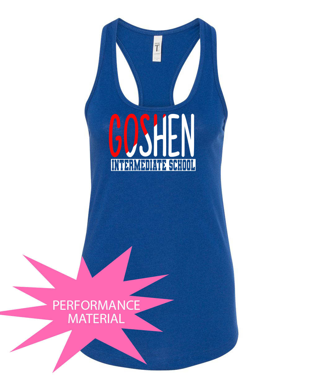 Goshen School Design 3 Performance Racerback Tank Top