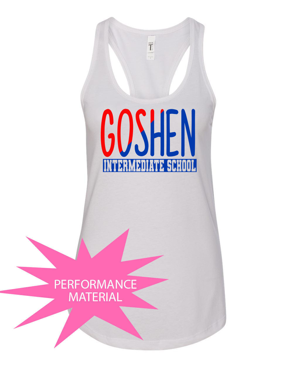 Goshen School Design 3 Performance Racerback Tank Top