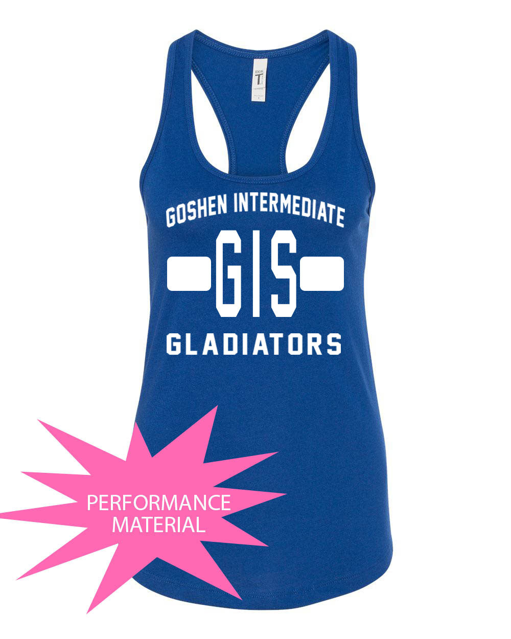 Goshen School Design 6 Performance Racerback Tank Top