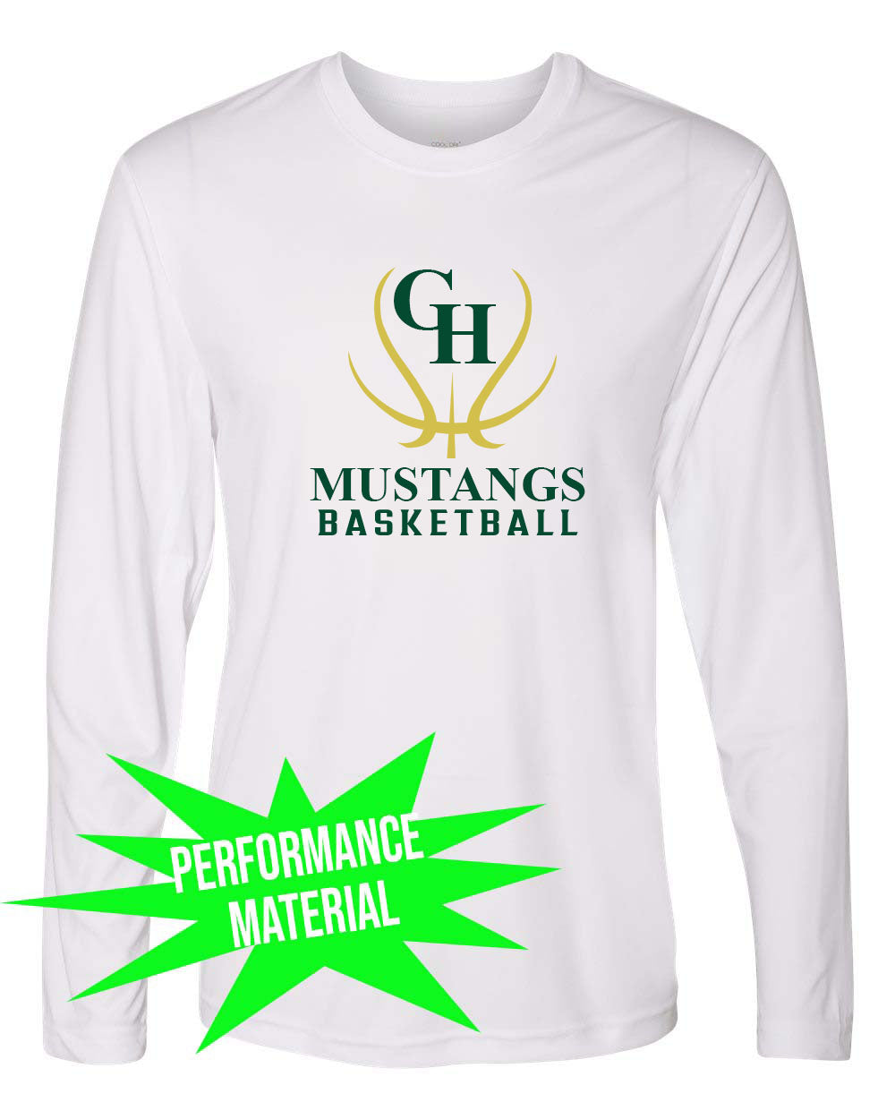 Green Hills Basketball Performance Material Long Sleeve Shirt Design 7