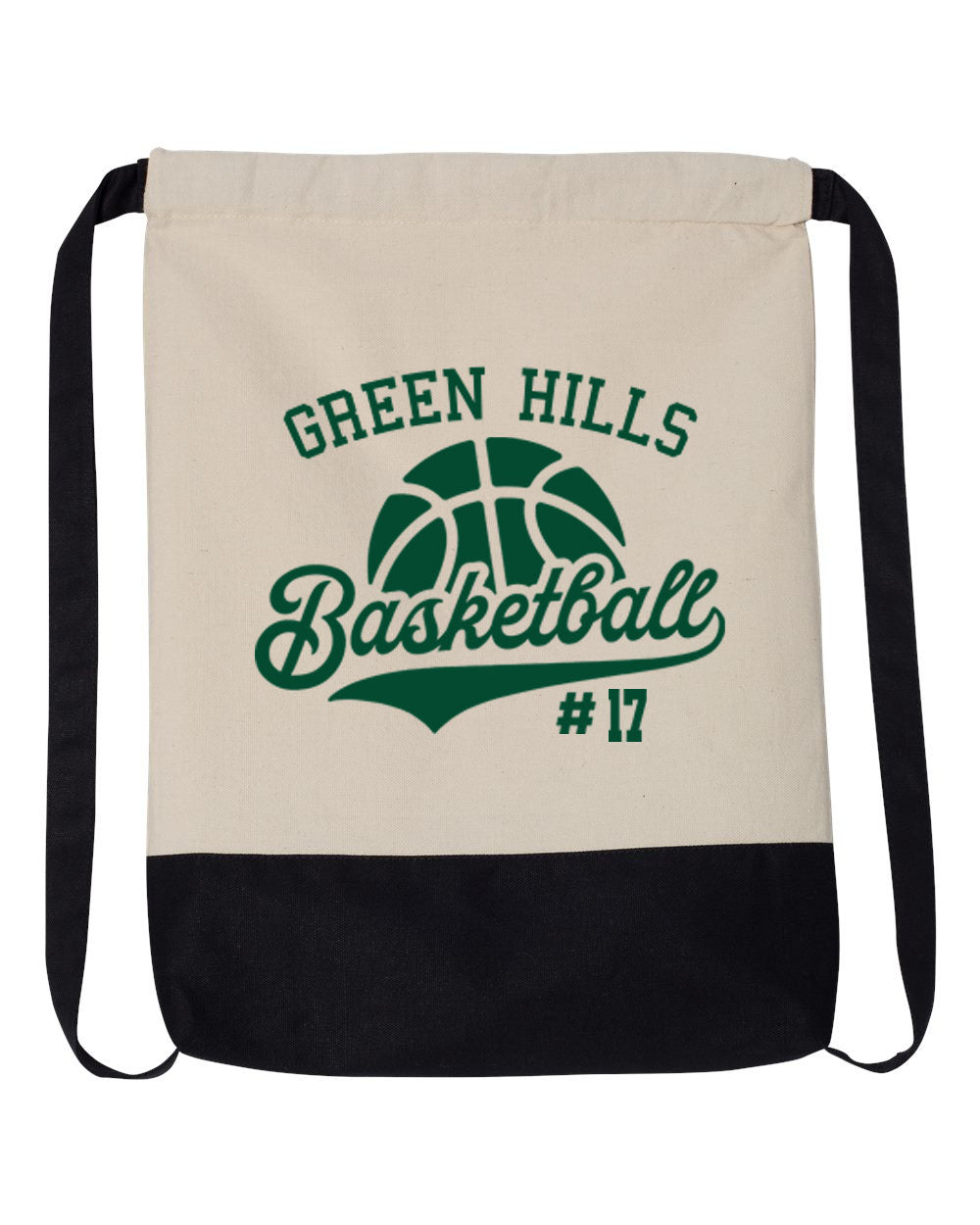 Green Hills Basketball Design 6 Drawstring Bag