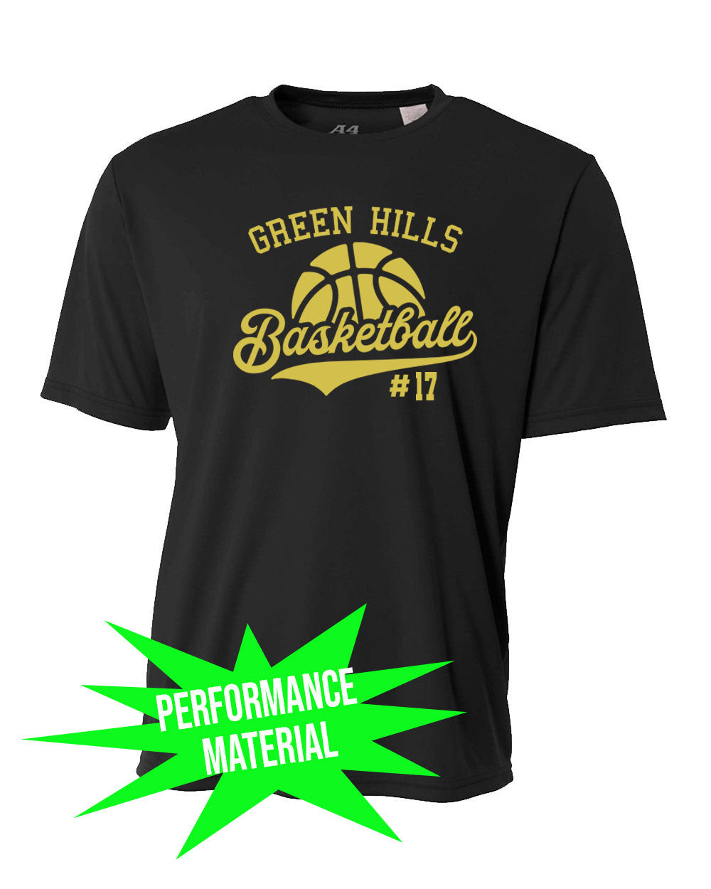 Green Hills Basketball Performance Material T-Shirt Design 6