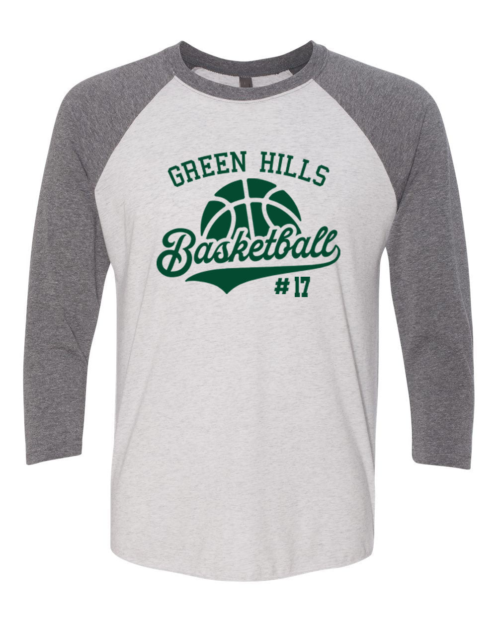 Green Hills Basketball Design 6 raglan shirt