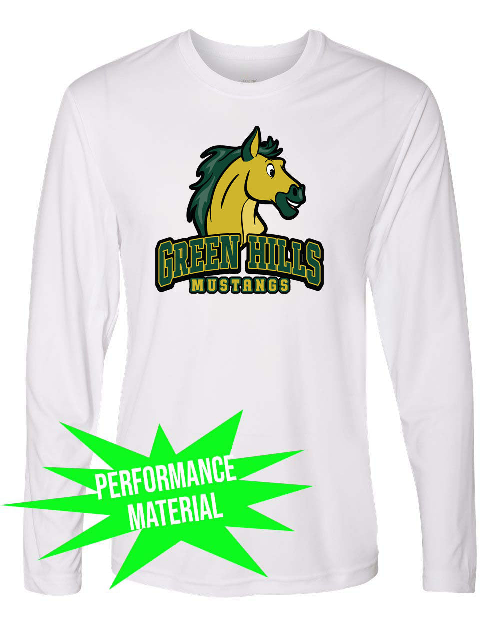 Green Hills Performance Material Long Sleeve Shirt Design 14