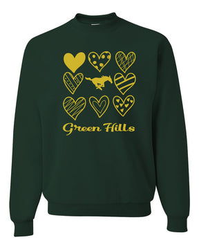 Green Hills non hooded sweatshirt Design 18