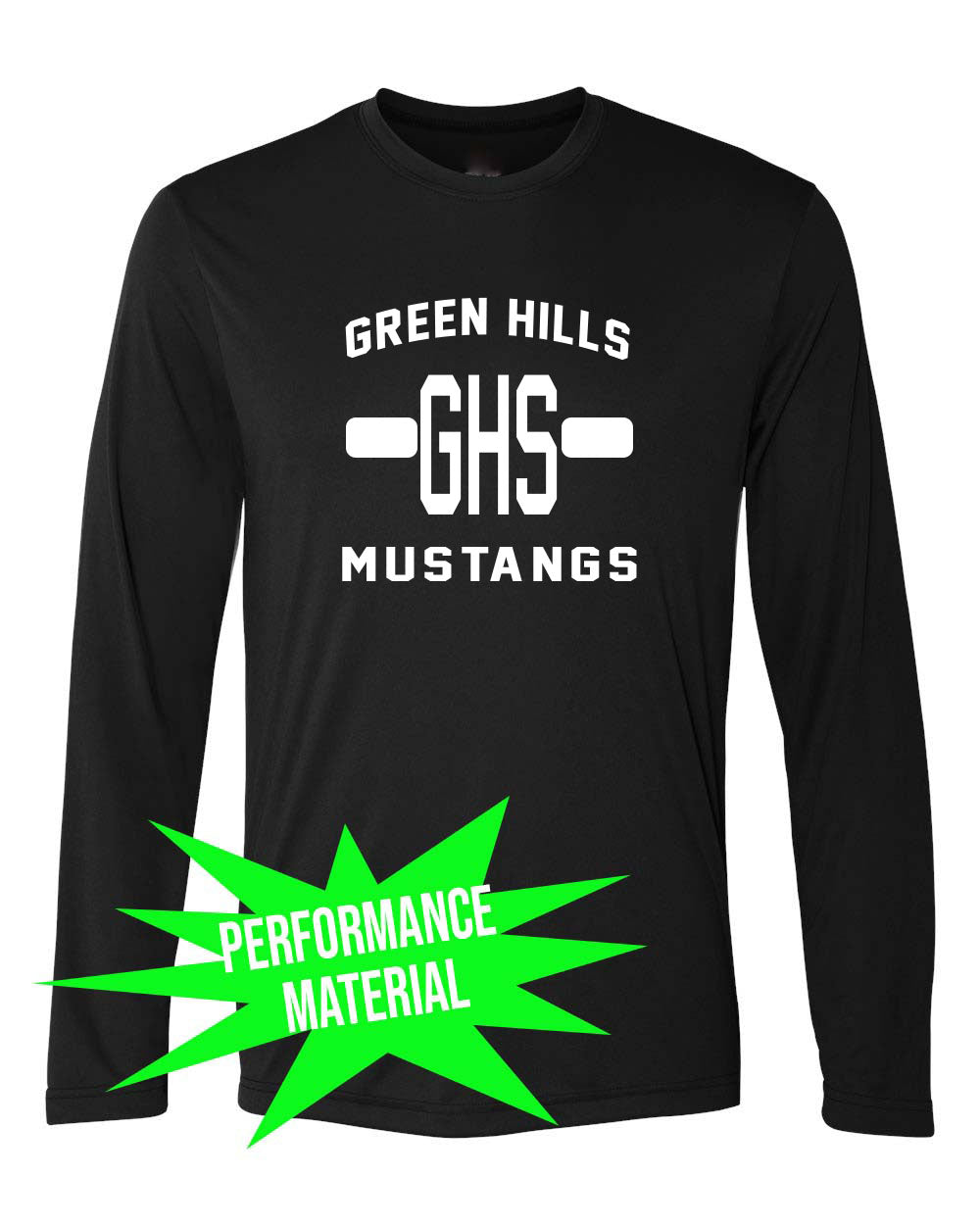 Green Hills Performance Material Long Sleeve Shirt Design 19