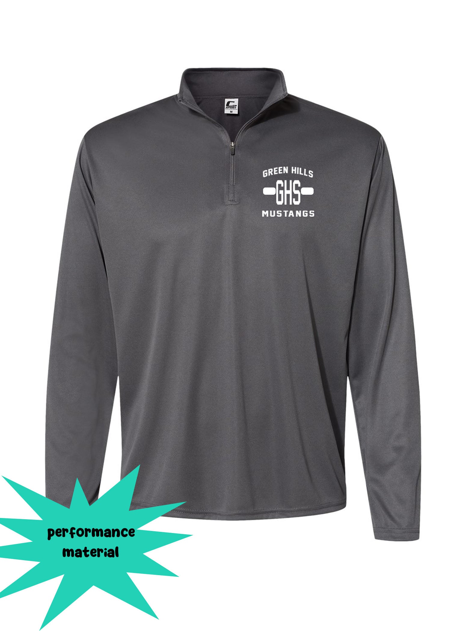 Green Hills Quarter Zip Long Sleeve Shirt Design 19