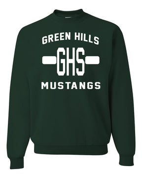 Green Hills non hooded sweatshirt Design 19