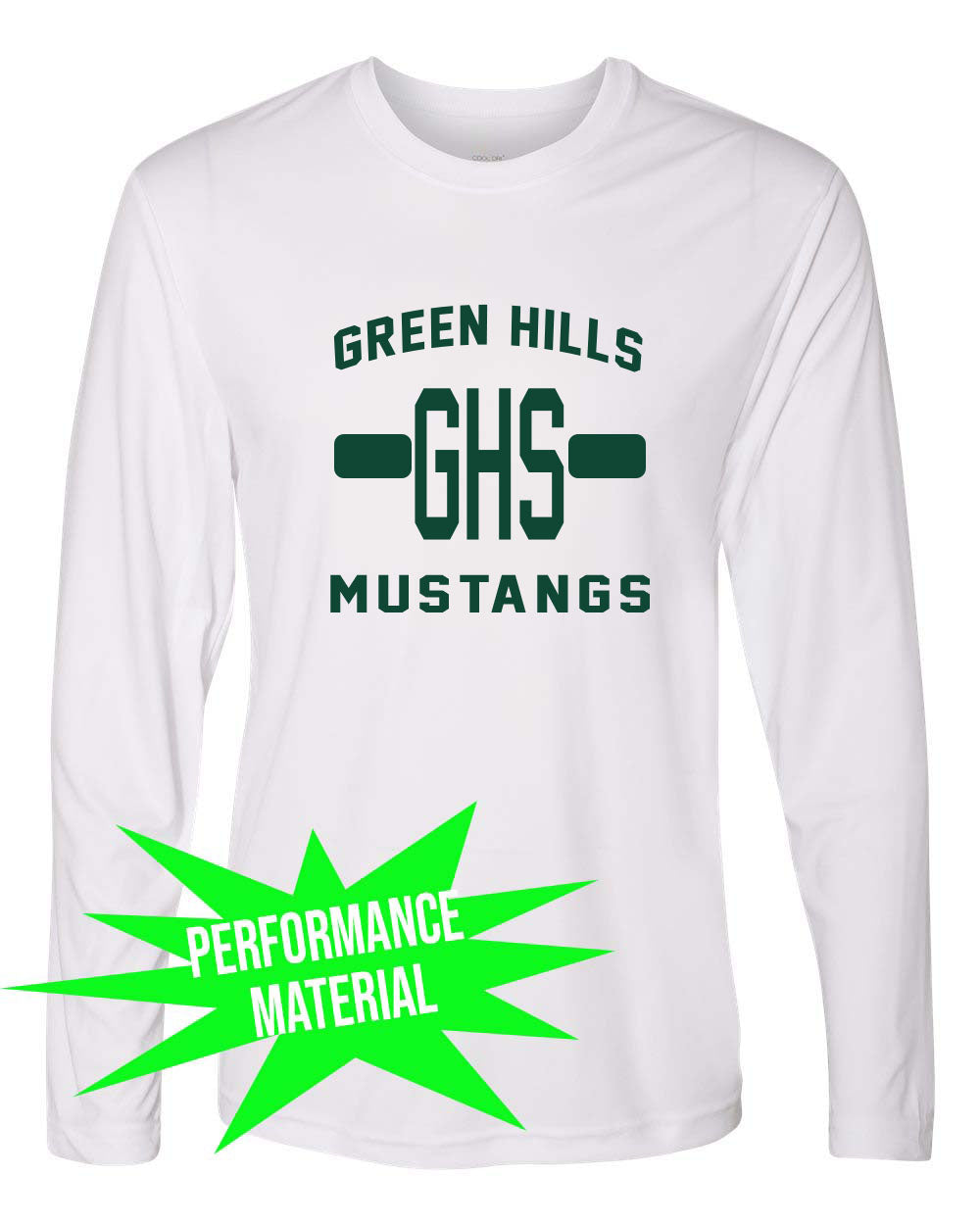 Green Hills Performance Material Long Sleeve Shirt Design 19