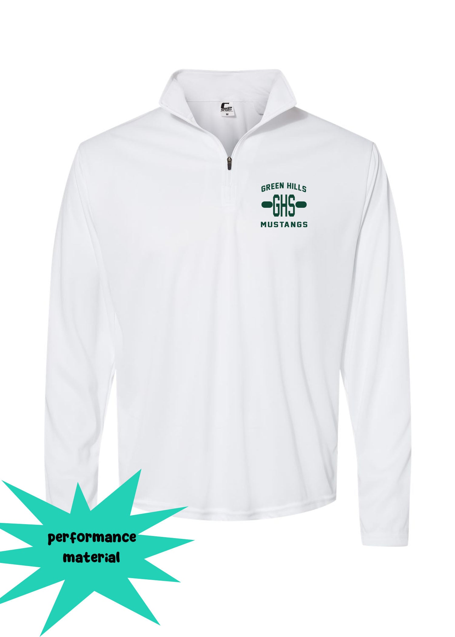 Green Hills Quarter Zip Long Sleeve Shirt Design 19