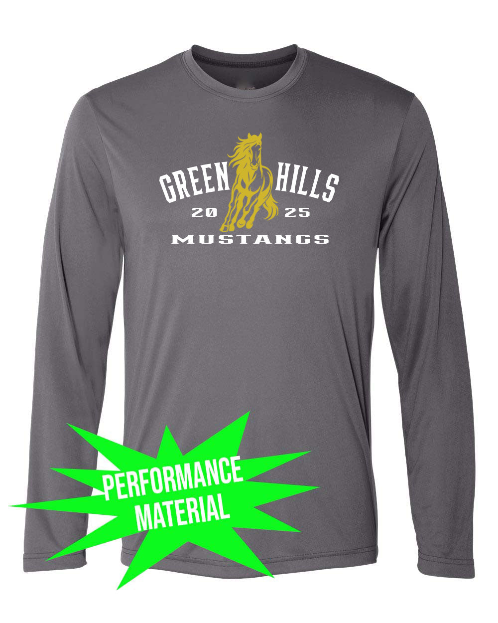 Green Hills Performance Material Long Sleeve Shirt Design 20