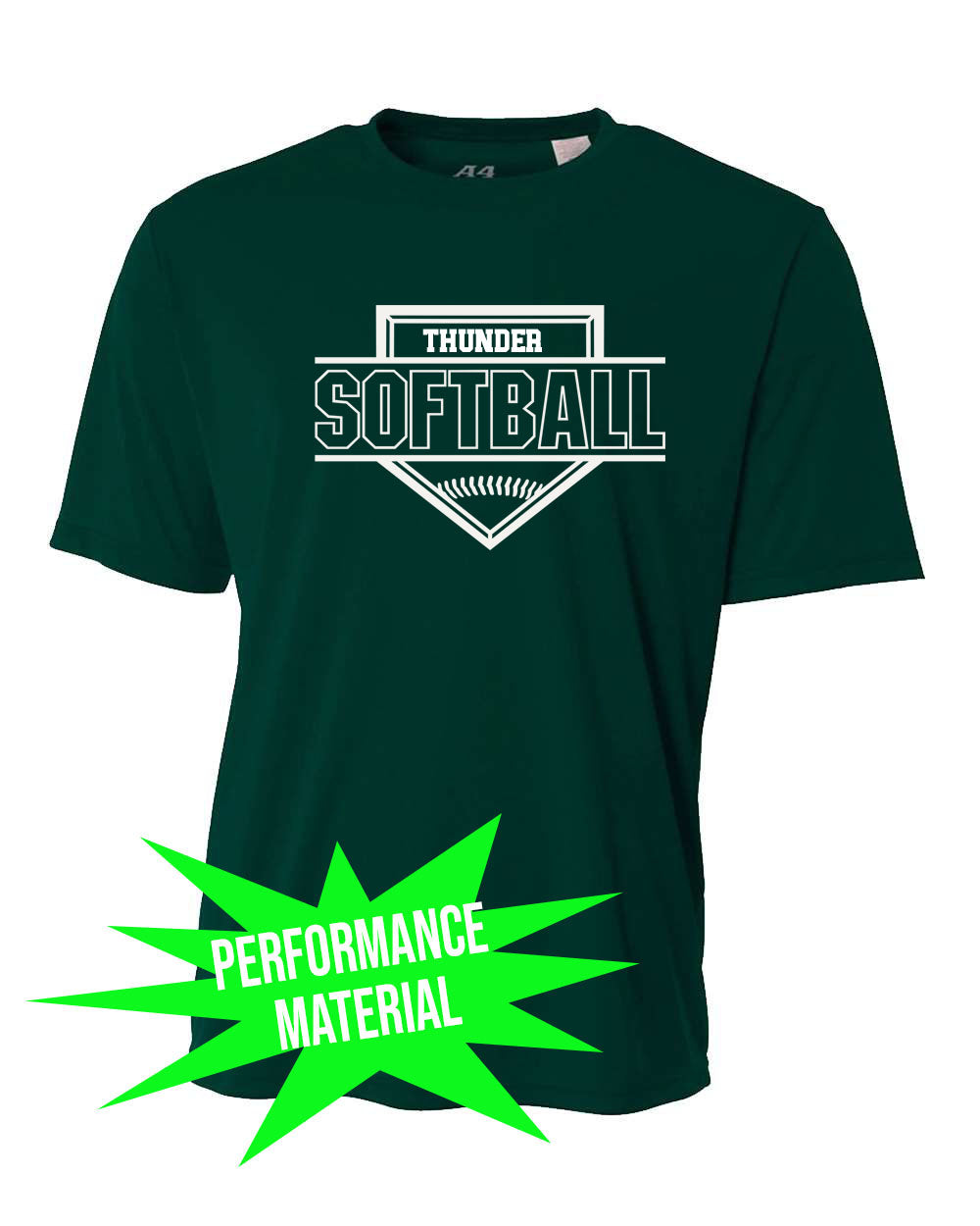 Green Thunder Performance Material T-Shirt Design 1