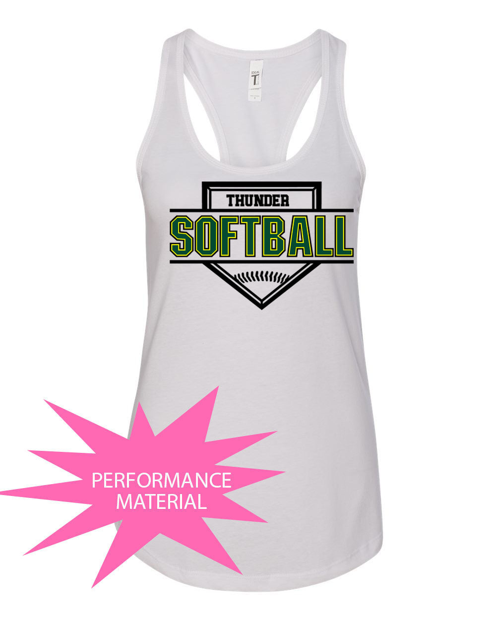 Green Thunder Design 1 Performance Racerback Tank Top