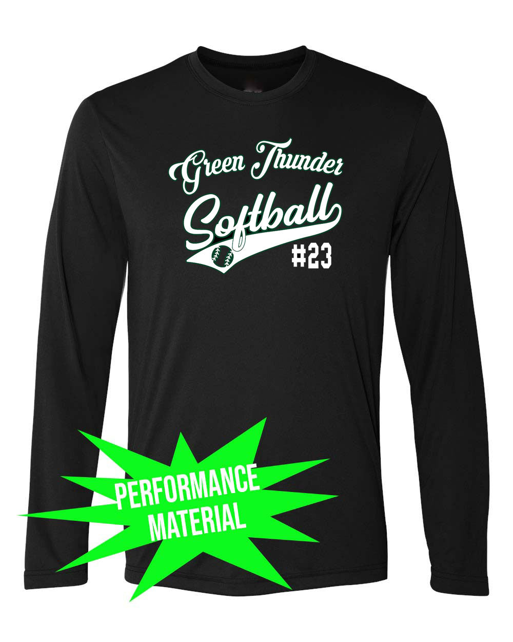 Green Thunder Performance Material Long Sleeve Shirt Design 2