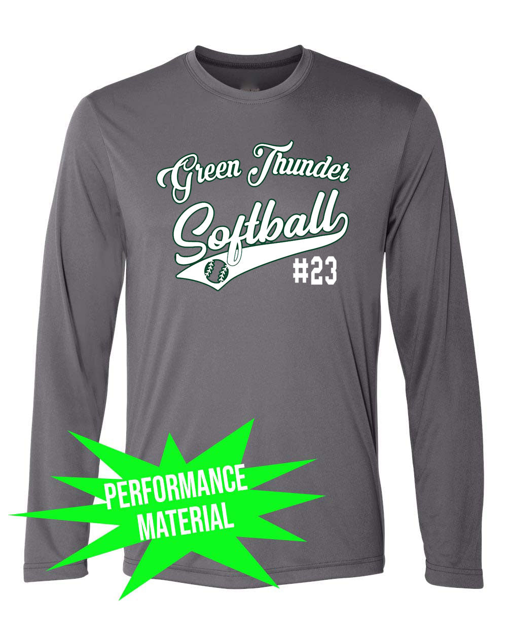 Green Thunder Performance Material Long Sleeve Shirt Design 2